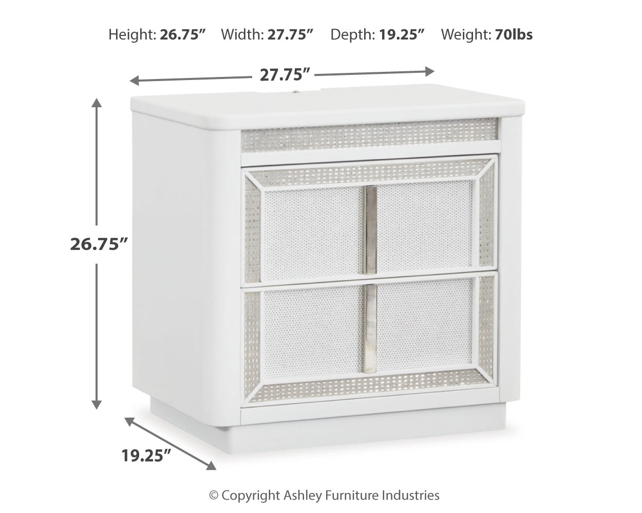 Chalanna White Queen Panel Storage Bedroom Set with Nightstand - Ornate Home