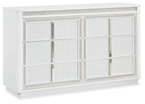 Chalanna White Queen Storage Bed, Dresser and 2 Nightstands - Ornate Home