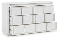 Chalanna White Queen Storage Bed, Dresser and 2 Nightstands - Ornate Home