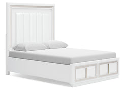 Chalanna White Queen Storage Bed, Dresser and 2 Nightstands - Ornate Home