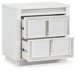 Chalanna White Queen Storage Bed, Dresser and 2 Nightstands - Ornate Home