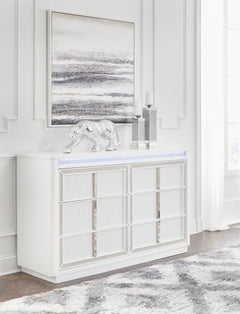 Chalanna White Queen Storage Bed, Dresser and 2 Nightstands - Ornate Home