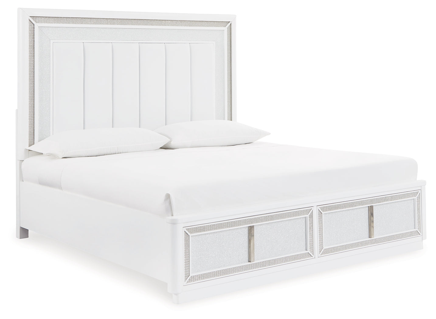 Chalanna White Queen Upholstered Storage Bed (Online Special Price) - Ornate Home