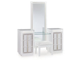 Chalanna White Vanity, Mirror and Stool (Online Special Price) - Ornate Home