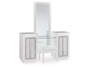 Chalanna White Vanity, Mirror and Stool (Online Special Price) - Ornate Home