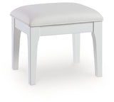 Chalanna White Vanity, Mirror and Stool (Online Special Price) - Ornate Home