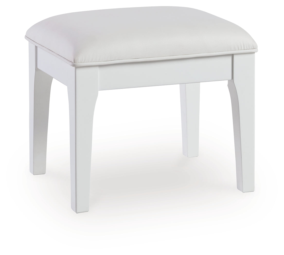 Chalanna White Vanity, Mirror and Stool (Online Special Price) - Ornate Home