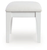 Chalanna White Vanity, Mirror and Stool (Online Special Price) - Ornate Home