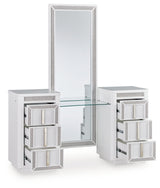 Chalanna White Vanity, Mirror and Stool (Online Special Price) - Ornate Home