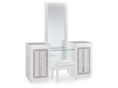 Chalanna White Vanity, Mirror and Stool - Ornate Home