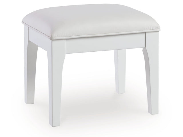 Chalanna White Vanity Stool (Online Special Price) - Ornate Home