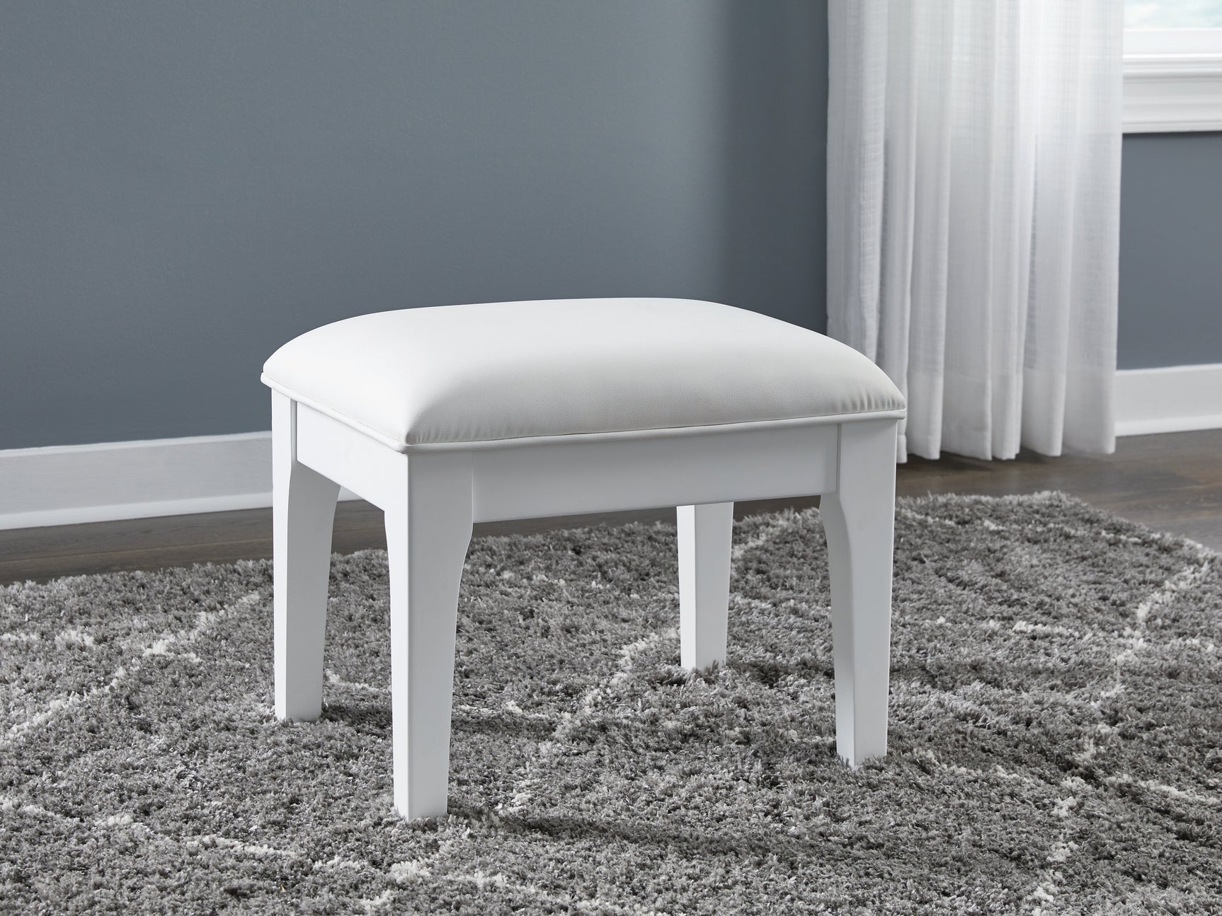 Chalanna White Vanity Stool (Online Special Price) - Ornate Home