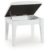 Chalanna White Vanity Stool (Online Special Price) - Ornate Home