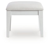 Chalanna White Vanity Stool (Online Special Price) - Ornate Home