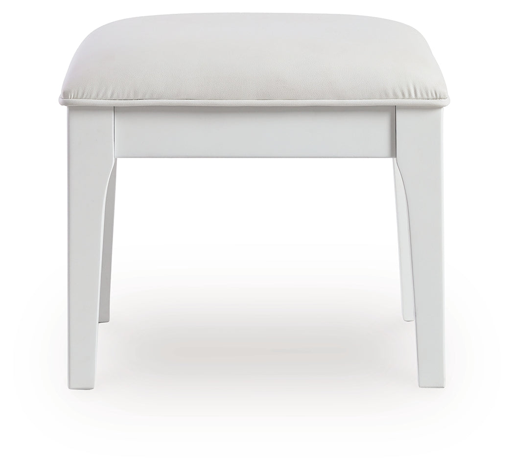 Chalanna White Vanity Stool (Online Special Price) - Ornate Home