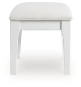 Chalanna White Vanity Stool (Online Special Price) - Ornate Home