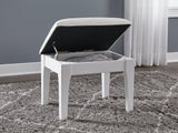 Chalanna White Vanity Stool (Online Special Price) - Ornate Home