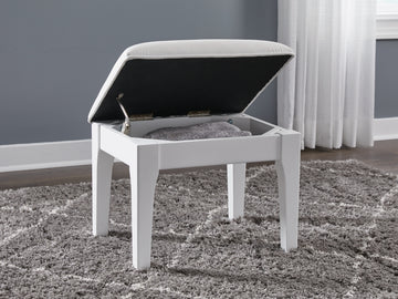 Chalanna White Vanity Stool - Ornate Home