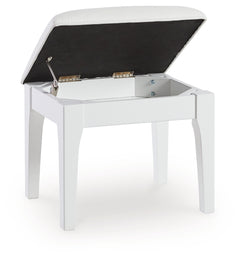 Chalanna White Vanity Stool - Ornate Home