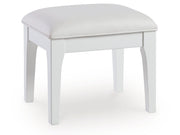 Chalanna White Vanity Stool - Ornate Home