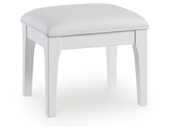 Chalanna White Vanity Stool - Ornate Home