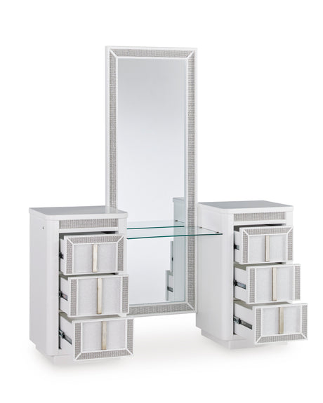 Chalanna White Vanity with Mirror - Ornate Home