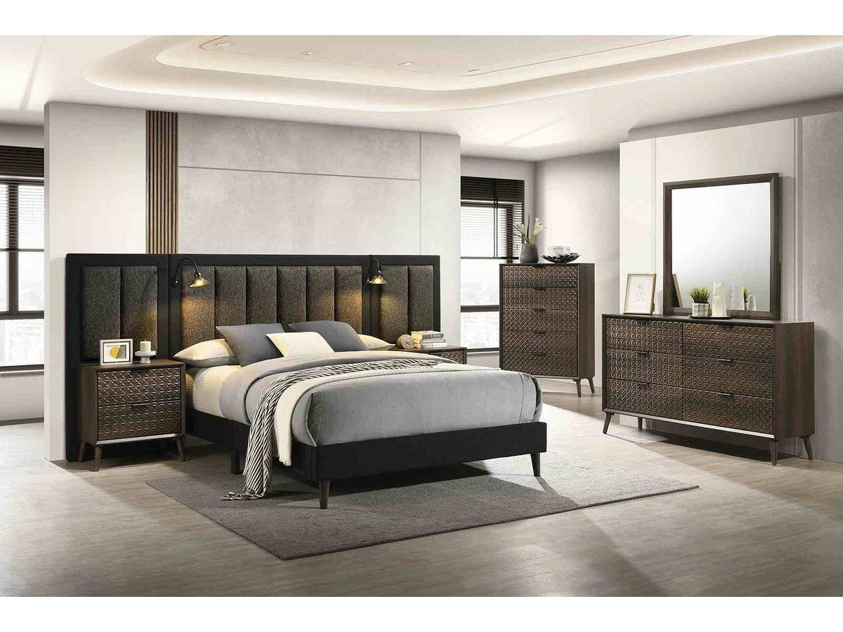 Chalfont Dark Brown 5 Pc. Queen Bedroom Set w/ Chest and WP - Ornate Home