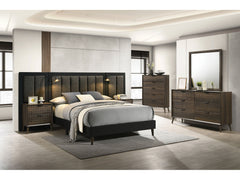 Chalfont Dark Brown Queen 5 Piece Bedroom Set w/2 Nightstands - Ornate Home
