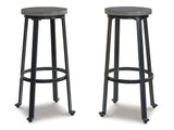 Challiman Antique Gray Bar Height Bar Stool (Set of 2) (Online Special Price) - Ornate Home