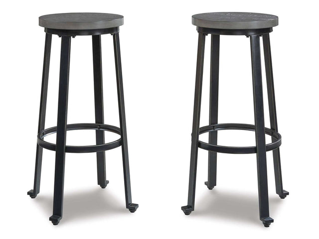 Challiman Antique Gray Bar Height Bar Stool (Set of 2) (Online Special Price) - Ornate Home