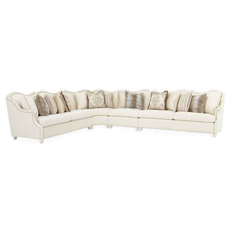 Chamberi Classic Pearl/French Vanilla Sectional Sofa - Ornate Home