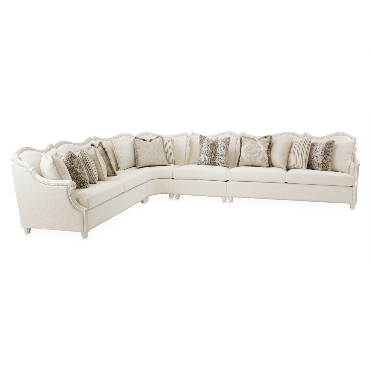 Chamberi Classic Pearl/French Vanilla Sectional Sofa - Ornate Home