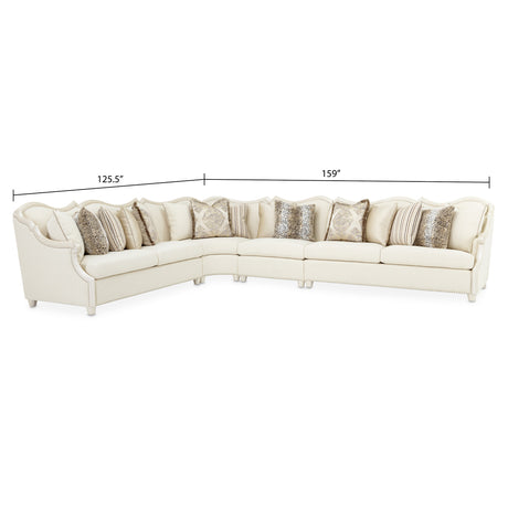 Chamberi Classic Pearl/French Vanilla Sectional Sofa - Ornate Home