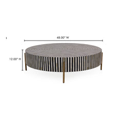 Chameau Black/White Large Coffee Table - Ornate Home