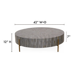 Chameau Black/White Medium Coffee Table - Ornate Home
