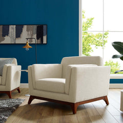 Chance Beige Upholstered Fabric Armchair - Ornate Home
