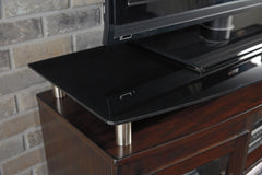 Chanceen Dark Brown 60" TV Stand with Electric Fireplace - Ornate Home