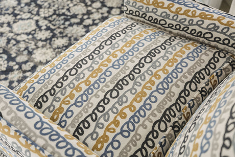 Chancery Gray/Navy Accent Chair - Ornate Home