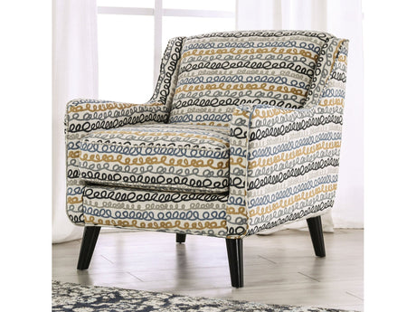 Chancery Gray/Navy Accent Chair - Ornate Home