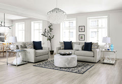 Chancery Gray/Navy Chair and Half - Ornate Home
