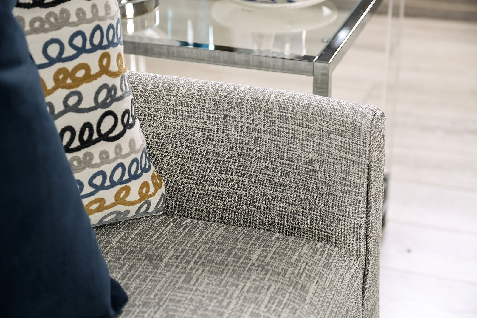 Chancery Gray/Navy Sofa - Ornate Home