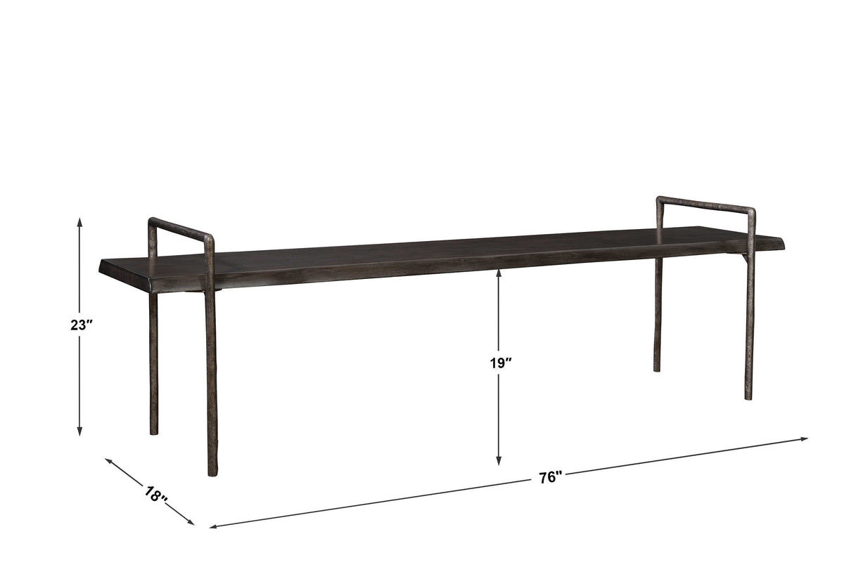 Chandos Gray Wooden Bench - Ornate Home