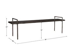 Chandos Gray Wooden Bench - Ornate Home