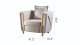 Chanelle Beige Velvet Chair - Ornate Home