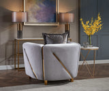 Chanelle Gray Velvet Chair - Ornate Home