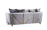 Chanelle Gray Velvet Sofa - Ornate Home