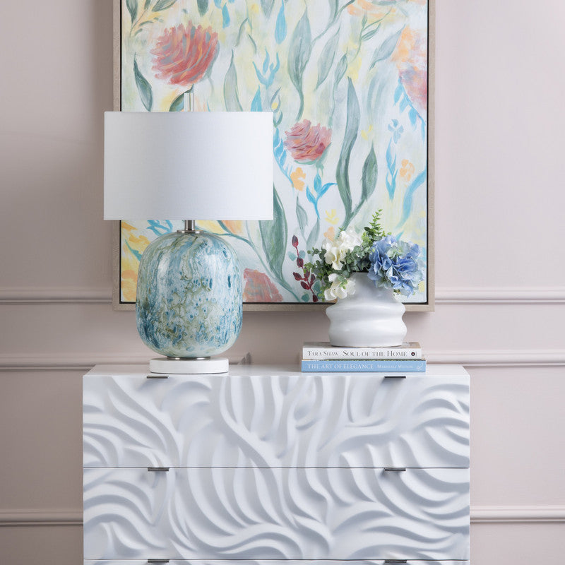 Channing Blue/White Table Lamp - Ornate Home