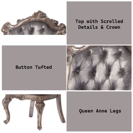 Chantelle Antique Platinum Dining Side Chair (Set of 2) - Ornate Home