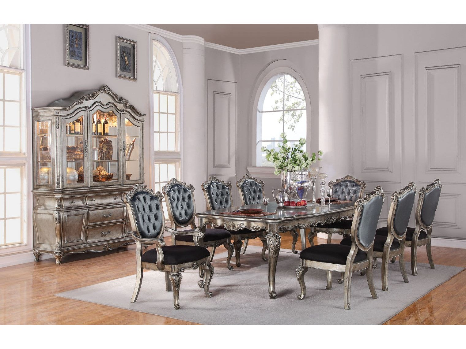 Chantelle Antique Platinum Dining Table - Ornate Home