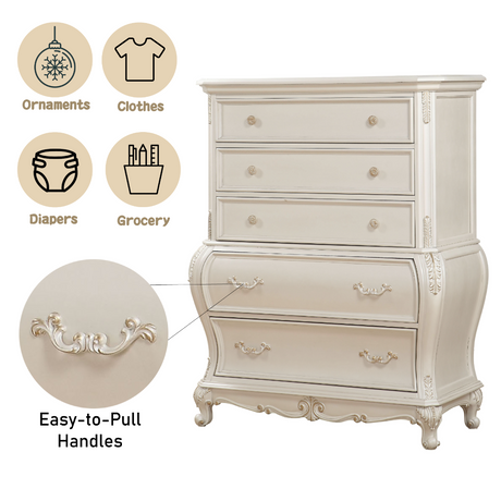 Chantelle Pearl White Chest - Ornate Home